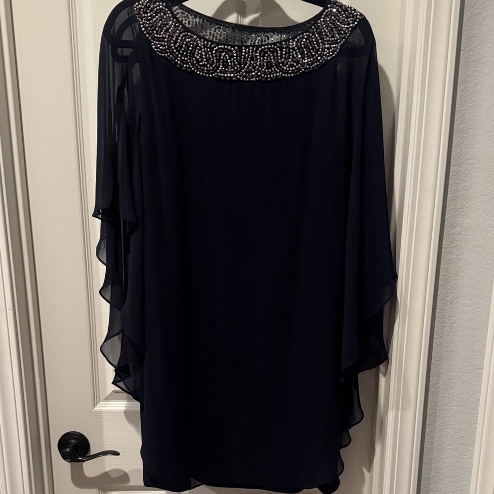 Elegant Navy Beaded Dress
